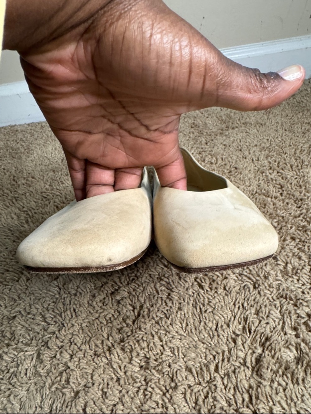 Vince Leah Ballet Nubuck Ballet Flats Square Toe Beige size 8 Minimalist Spring - Picture 8 of 8